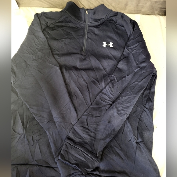 Under Armour Navy Blue Quarter-Zip Pullover, Size Large - Picture 7 of 7